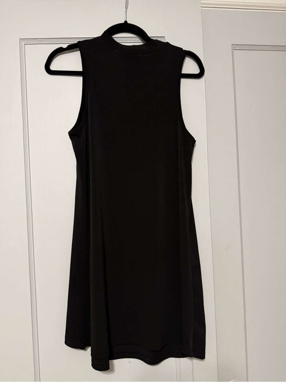 Lira Sleeveless Black Mock Neck Mini Shift Dress